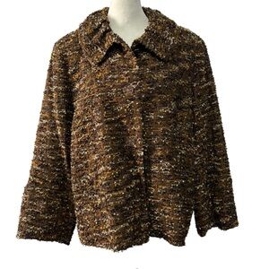 Vintage Gallant Tweed Jacket in a blend of browns and gold. Size 18. EUC
